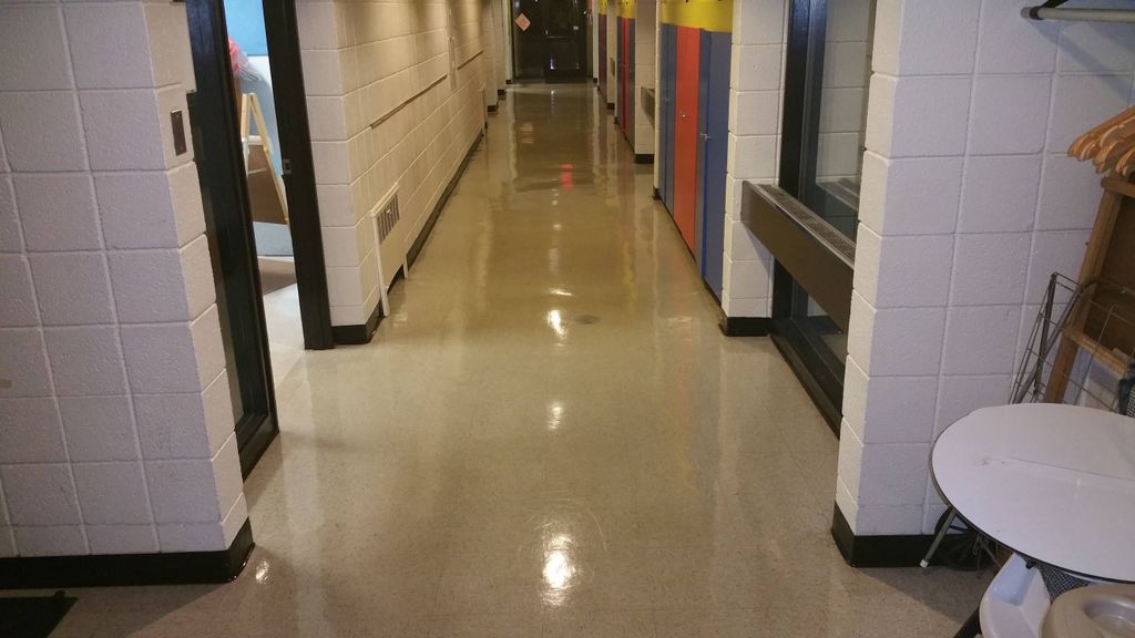 private school waxed floor