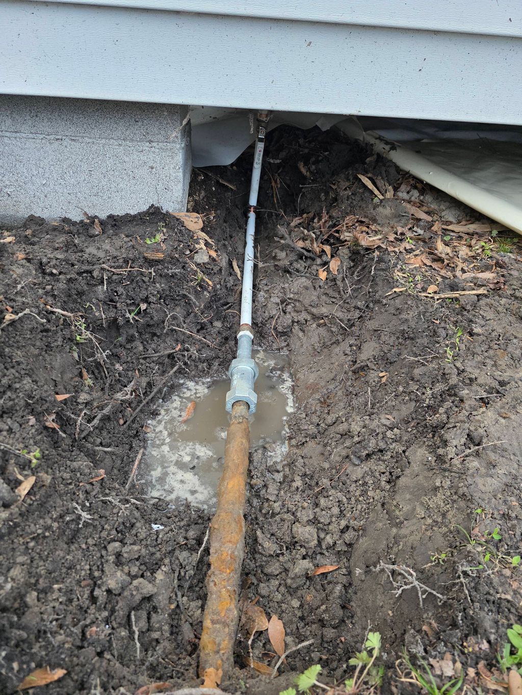 Leaking water service repair