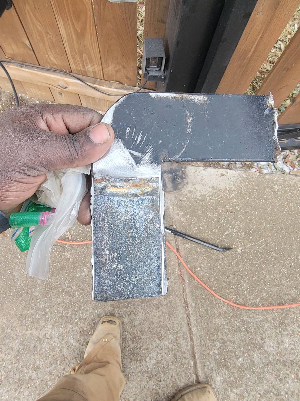 broken gate opener mount 