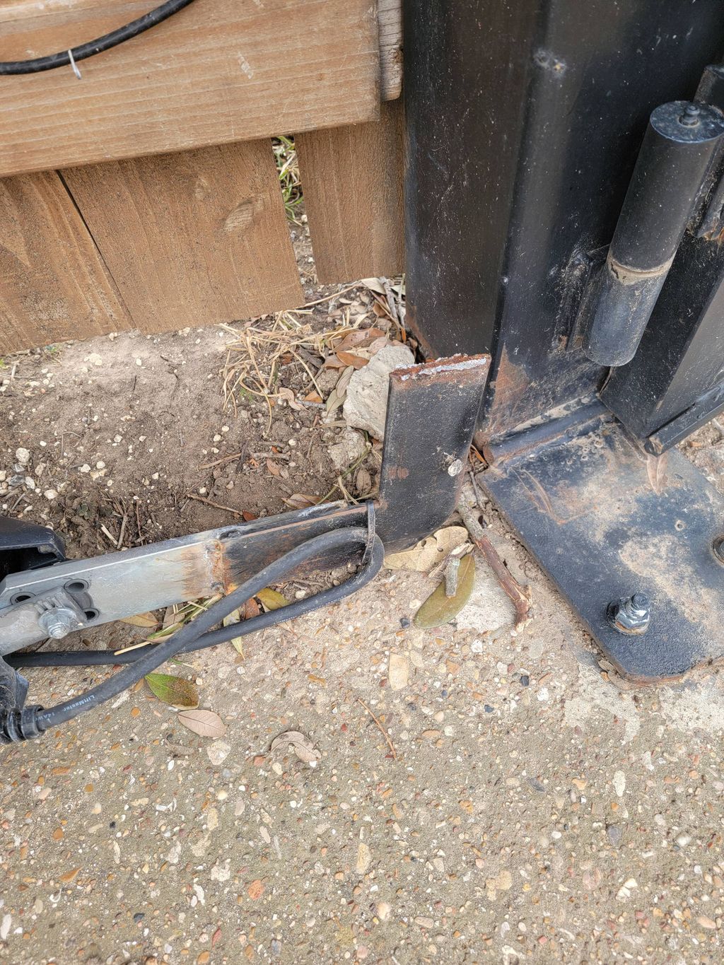broken gate opener mount