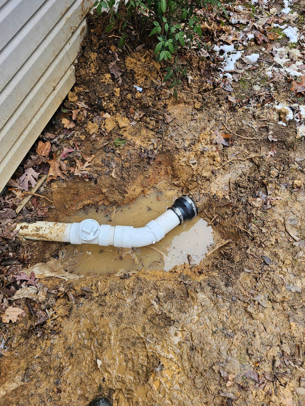 fixed broken cast-iron pipe