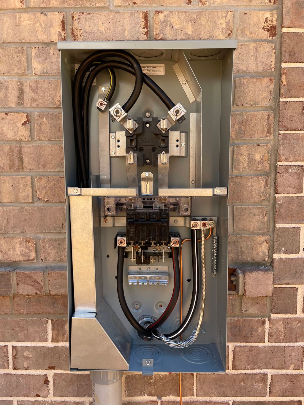 Outside meter panel install