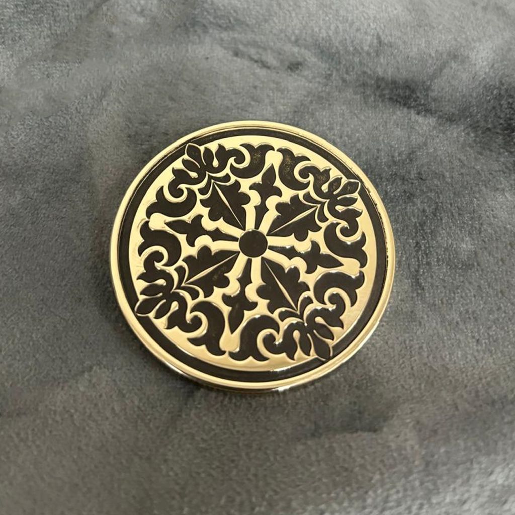 Deep engraving on Brass Coin with Black Engraving 