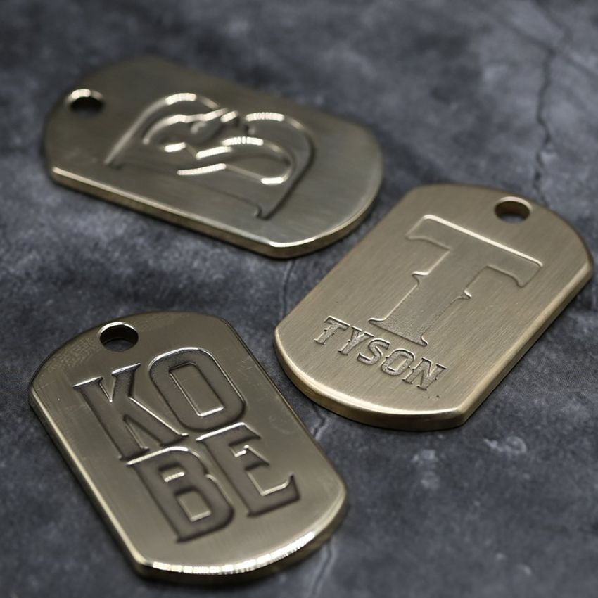 Brass Metal Dog Tags with Deep engraving