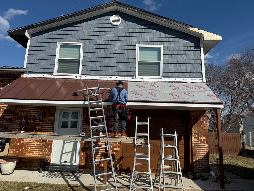 Standing seam Roof before 5” gutters