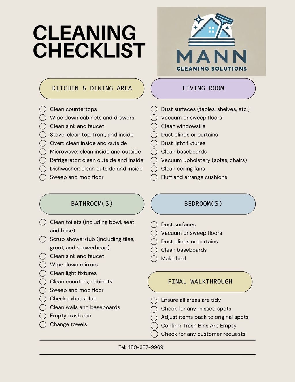 Deep Cleaning Checklist