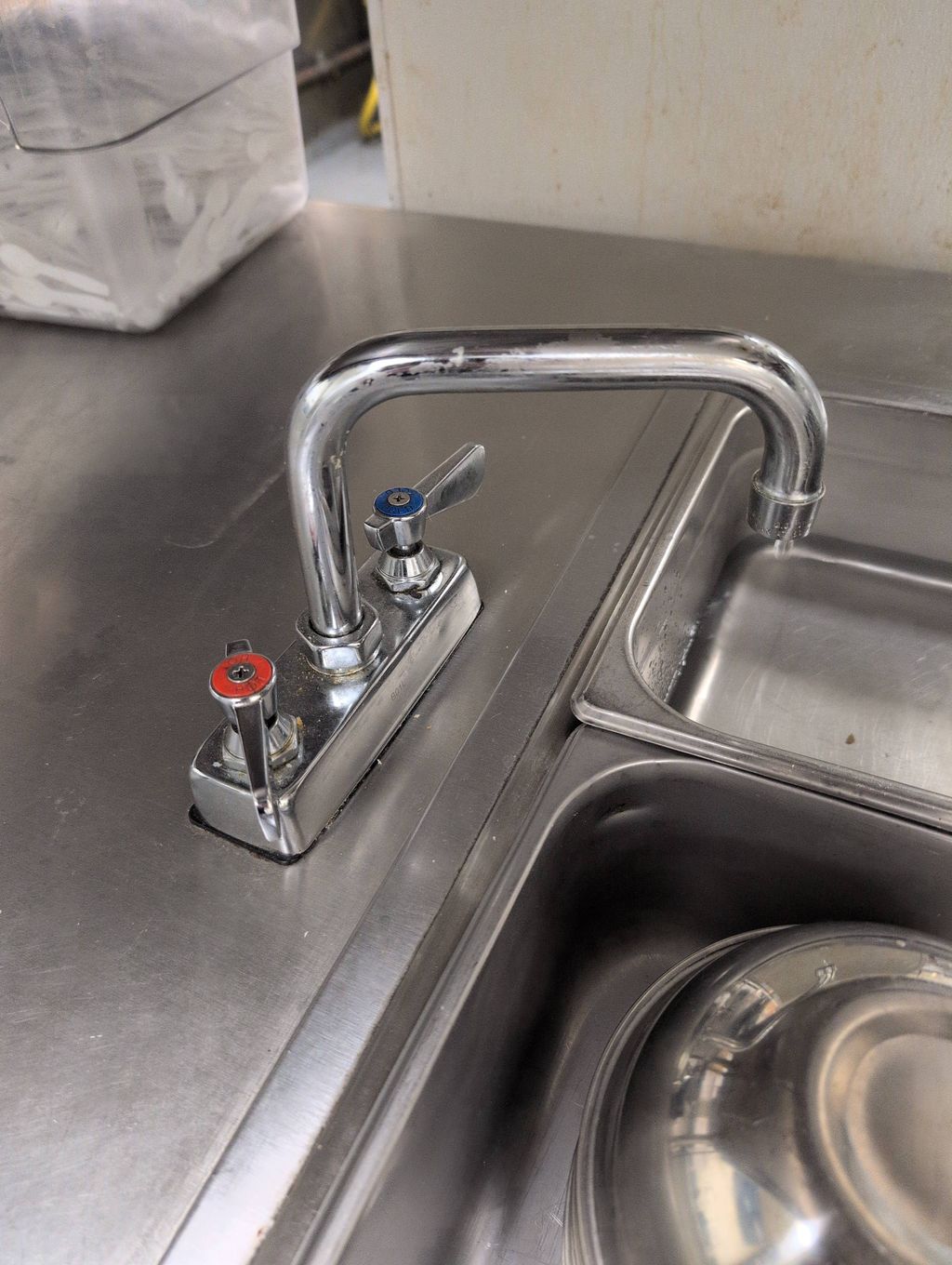 Installed commercial sprayer faucet