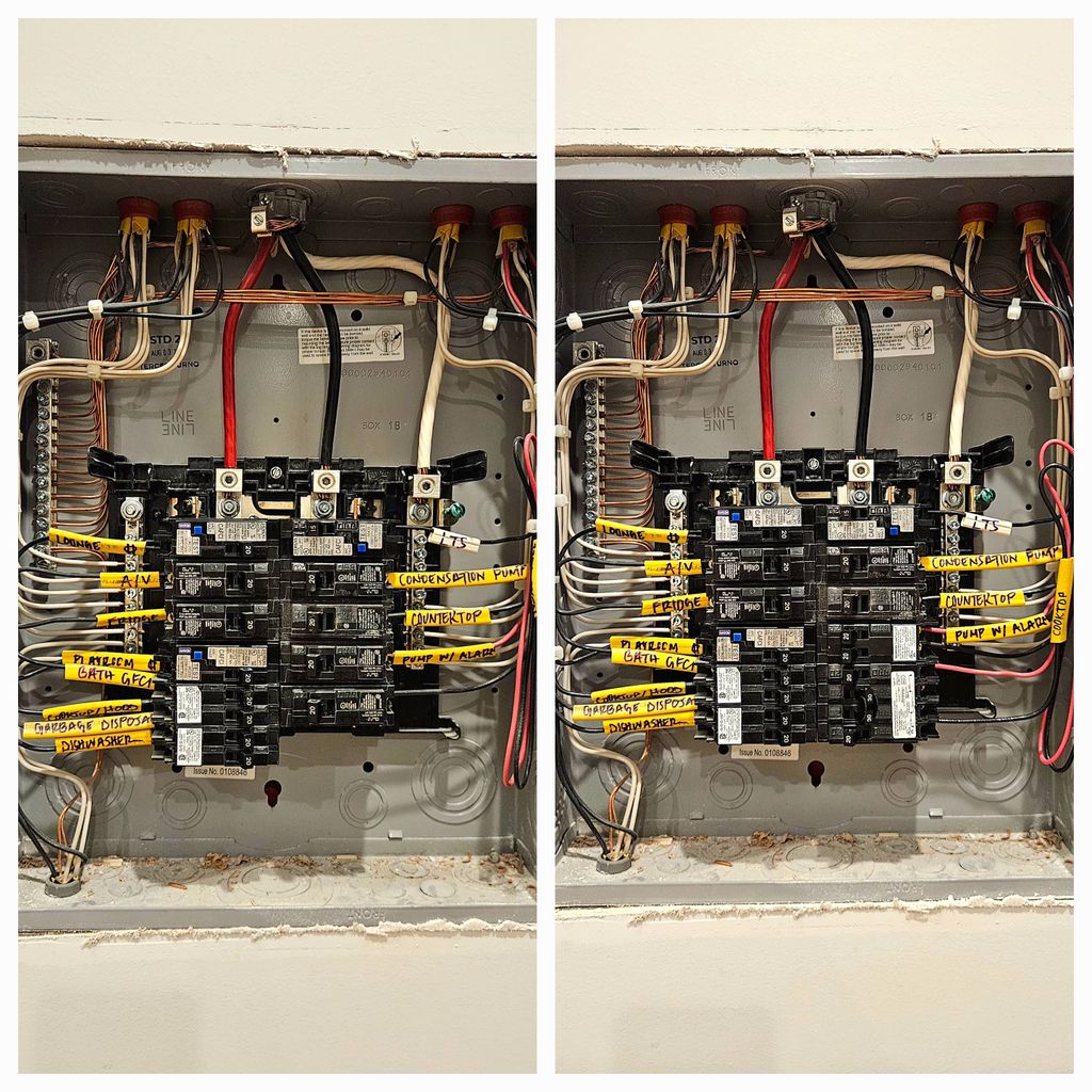 Upgrade of the subpanel to connect a new oven and 