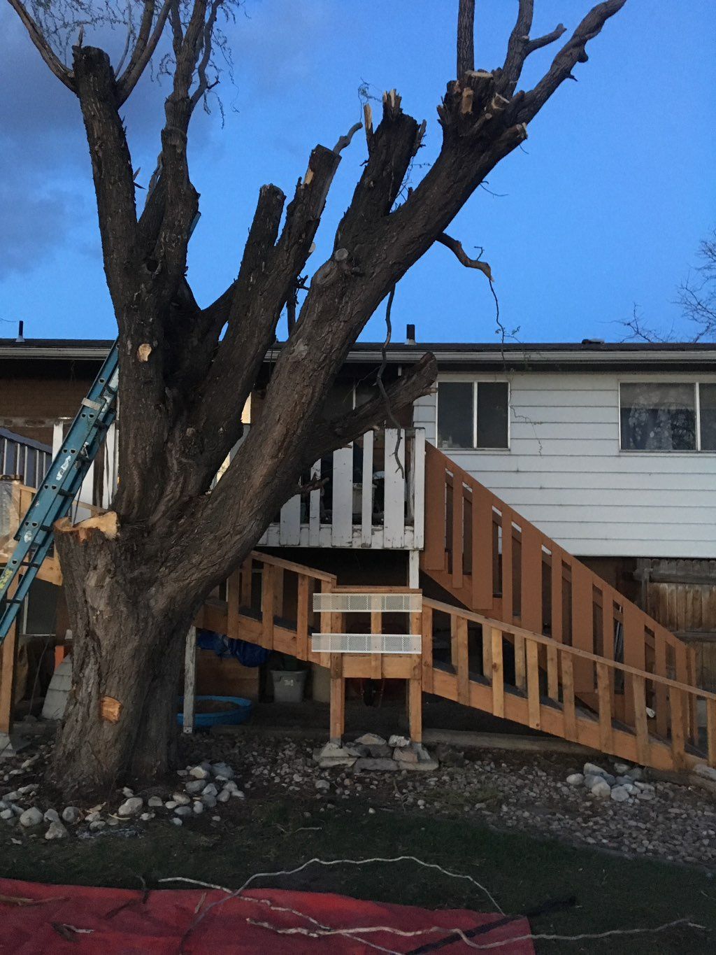 The house and deck sustained no damage