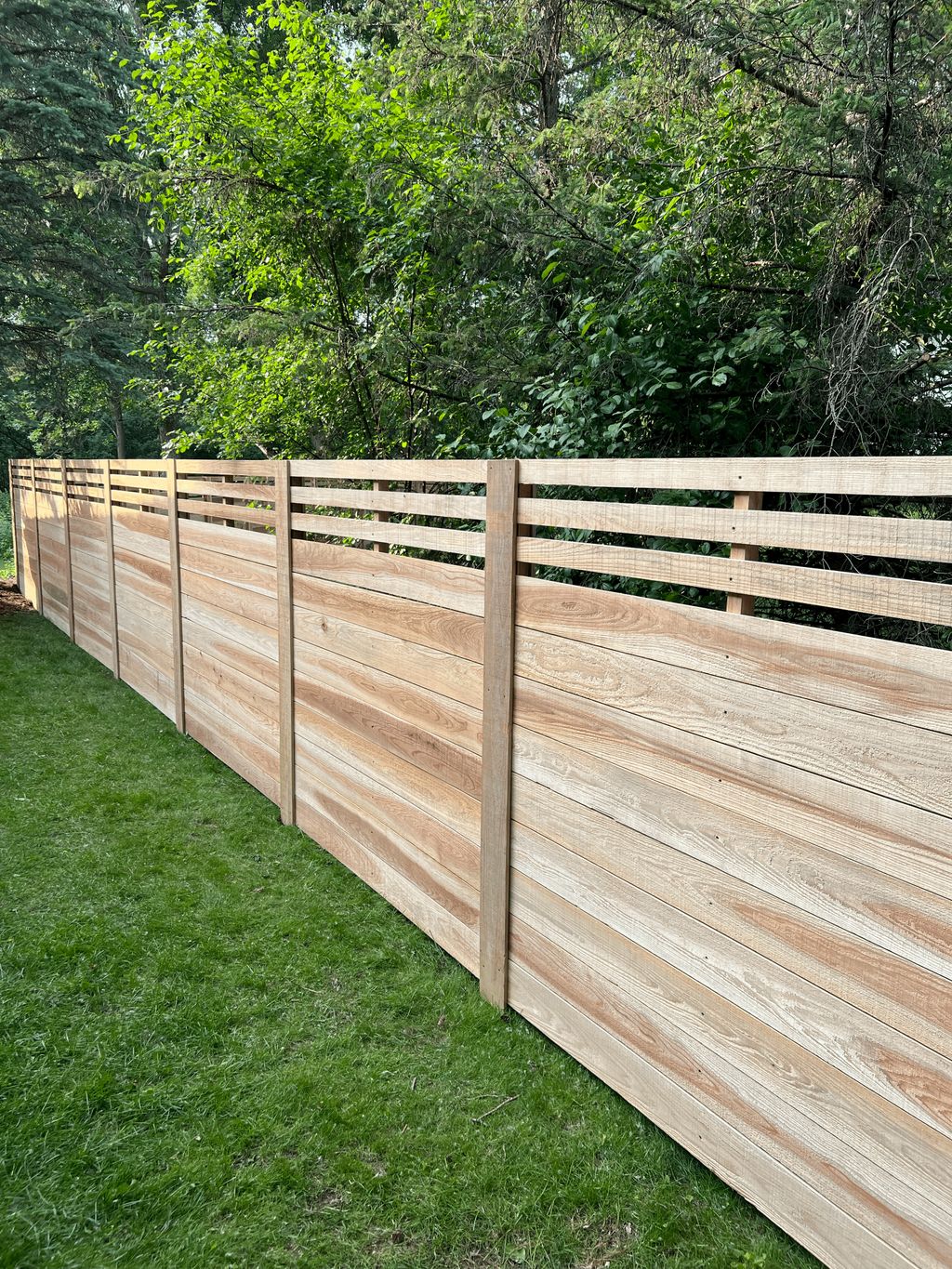 Custom Horizontal Fence With Clear Grade Pickets