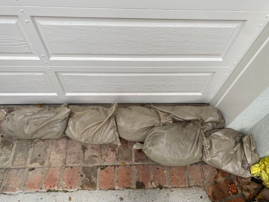 Sand bag protection for rainy days 