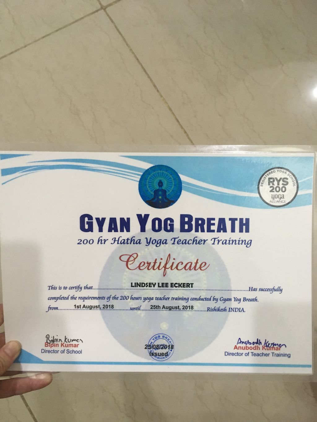 Certified Yoga Teacher