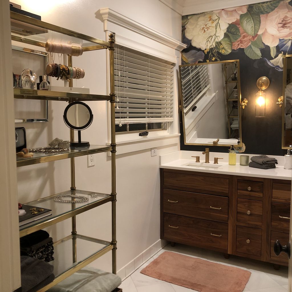 After: Double Vanity replaces jacuzzi