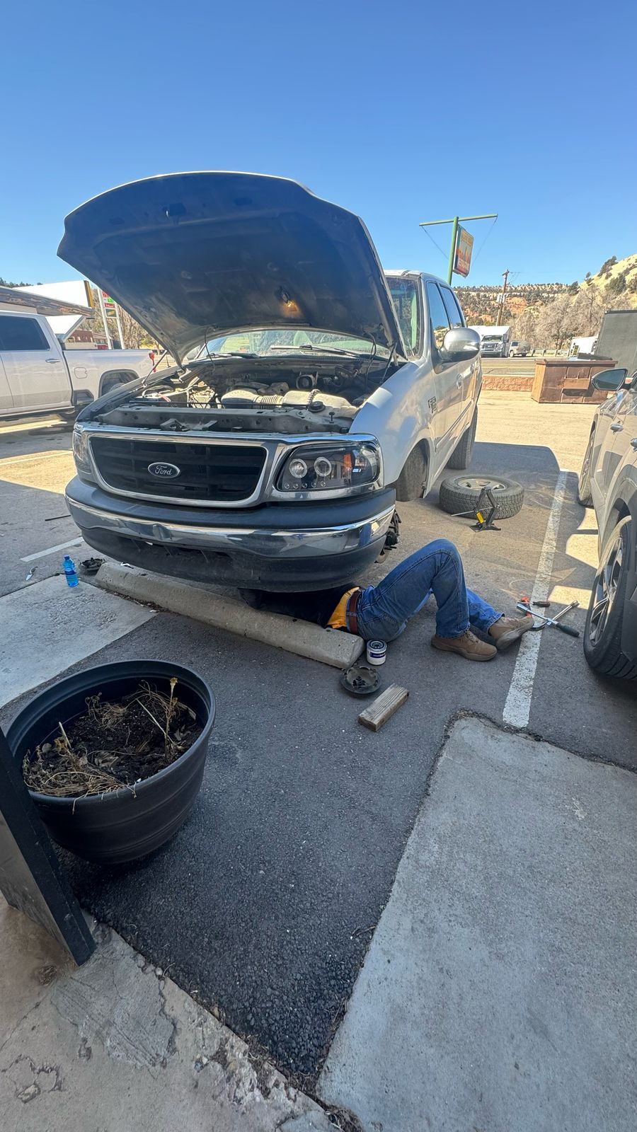 making a filter and oil change