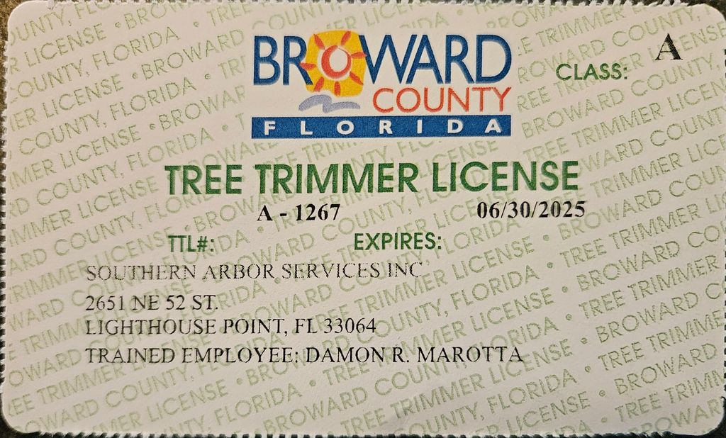 Broward County Tree Trimmer License