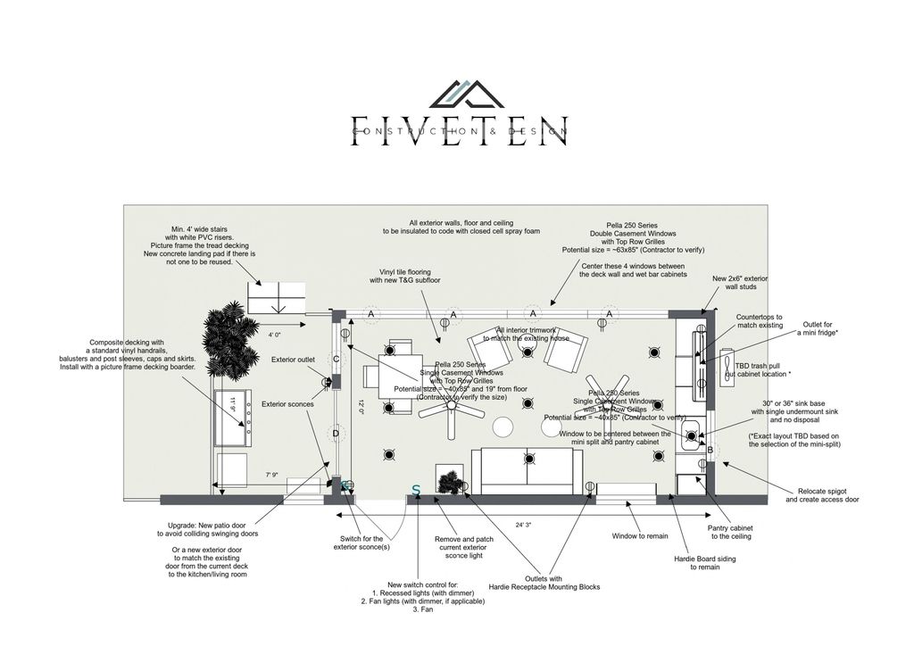 Sunroom Renovation Floor Plan & Details