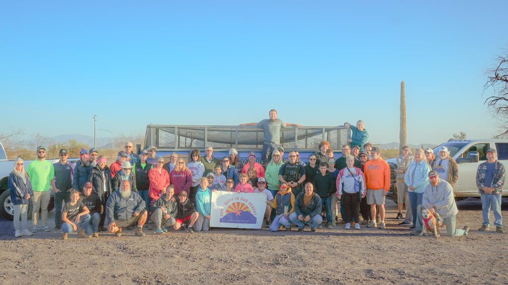 Team Participating in a desert clean up project.