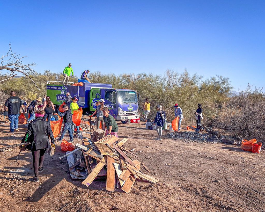 Team Participating in a desert clean up project.