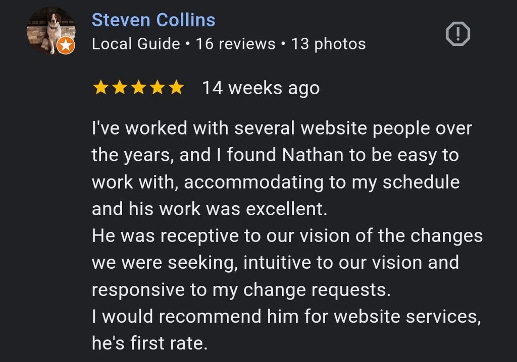 A Google review from Steven.
