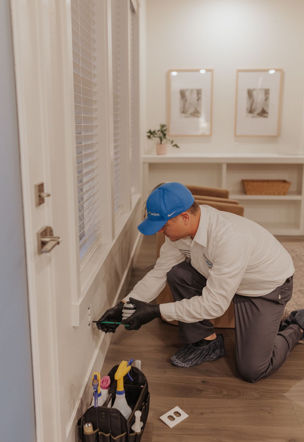 We inject treatments into electrical outlets, wall