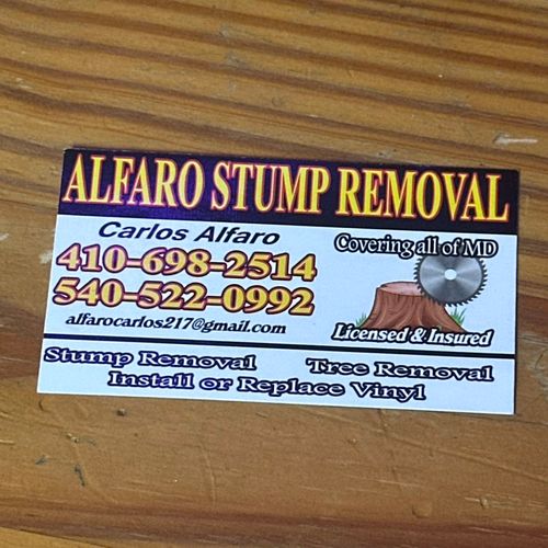 Alfaro Stump Removal