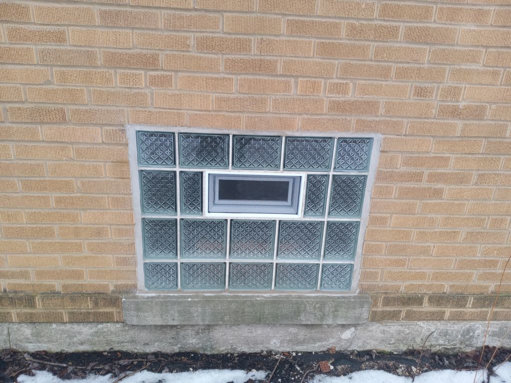 2 after picture of glass block window. 