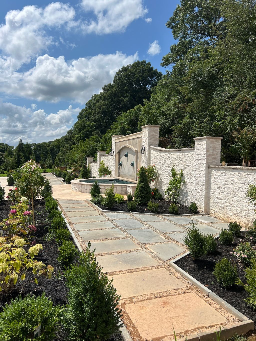 Designed and installed all stone elements and land