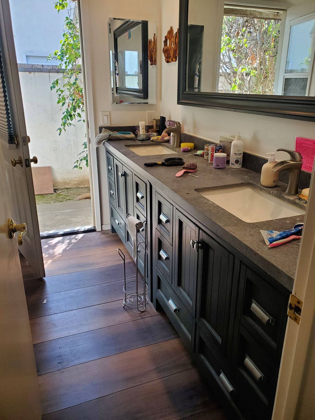 before bathroom cleaning