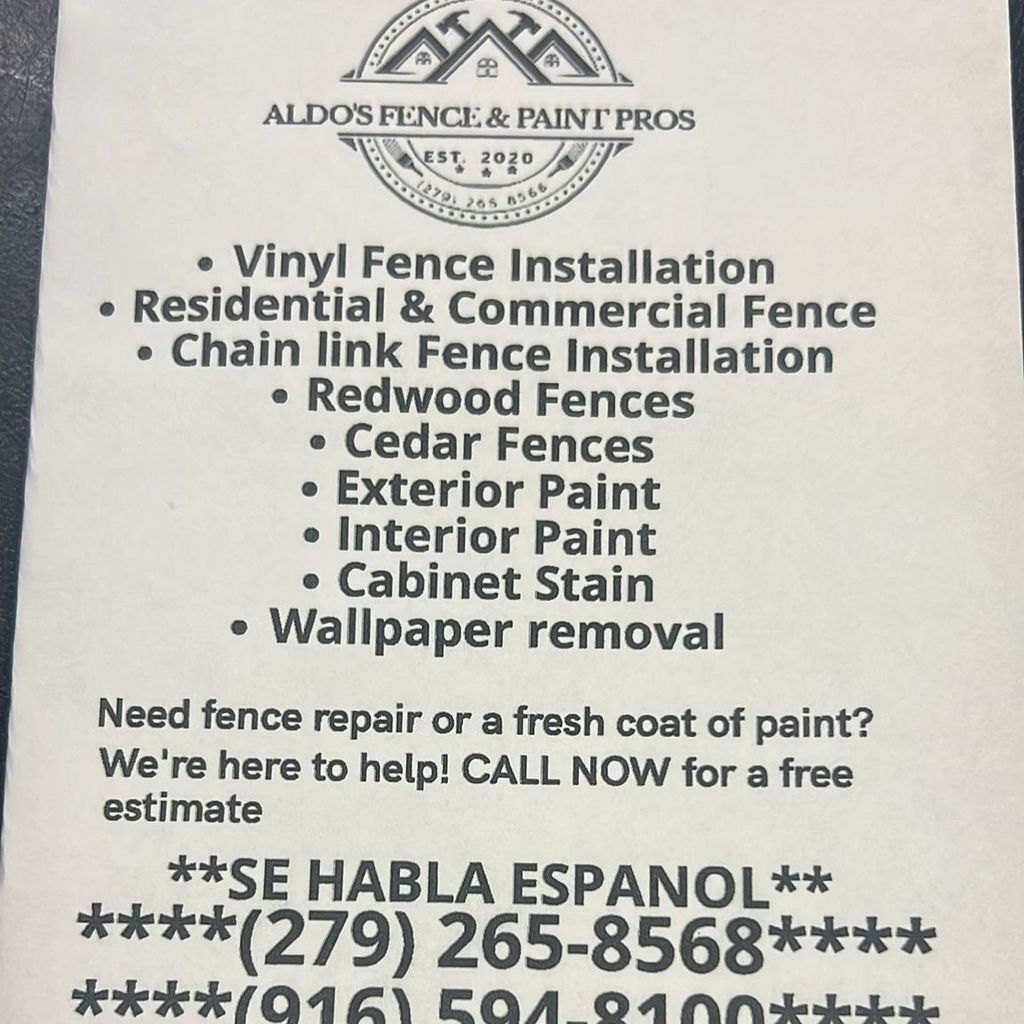 ALDO'S FENCE & PAINT PRO