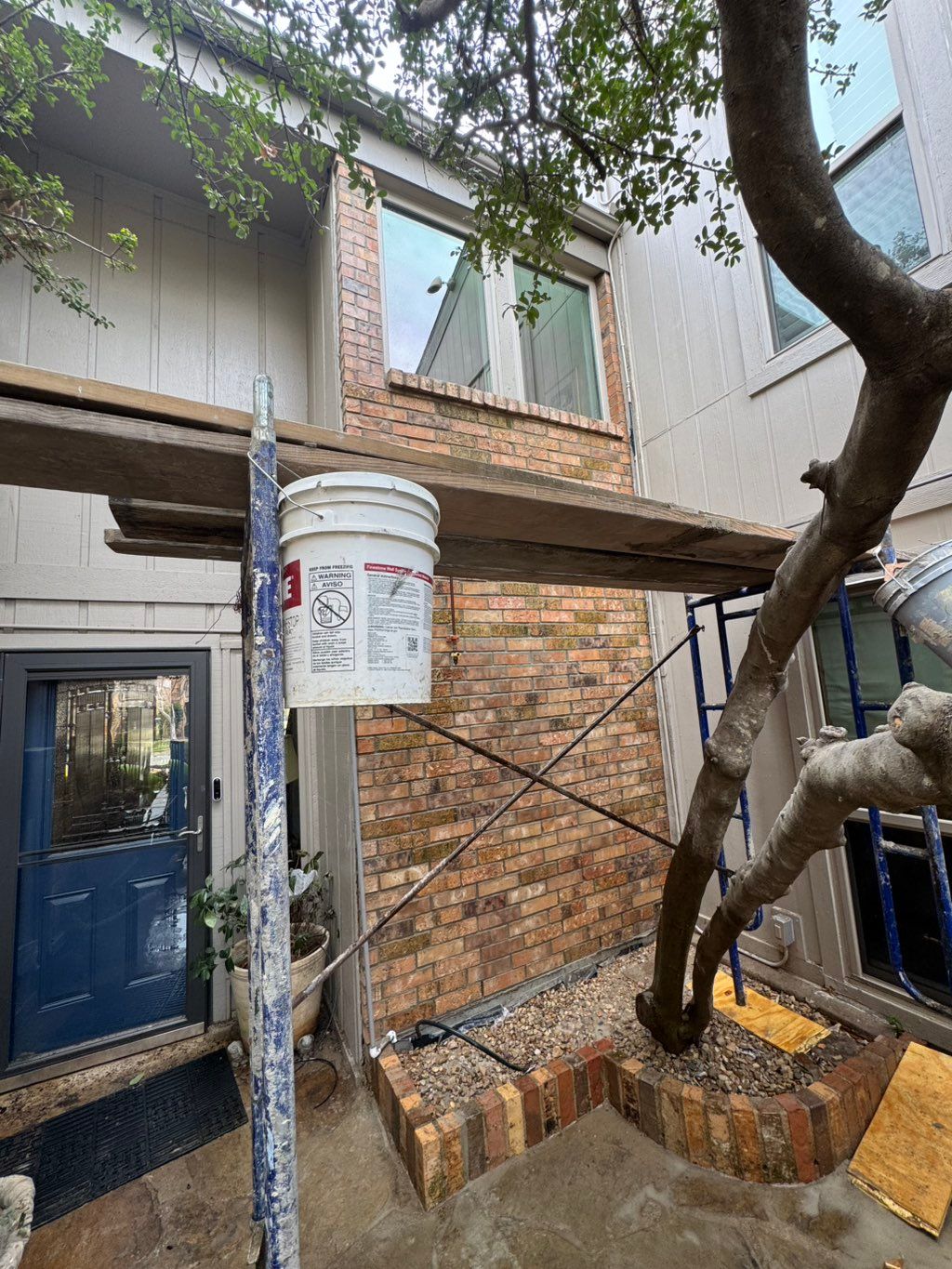 Completion of brick installation.