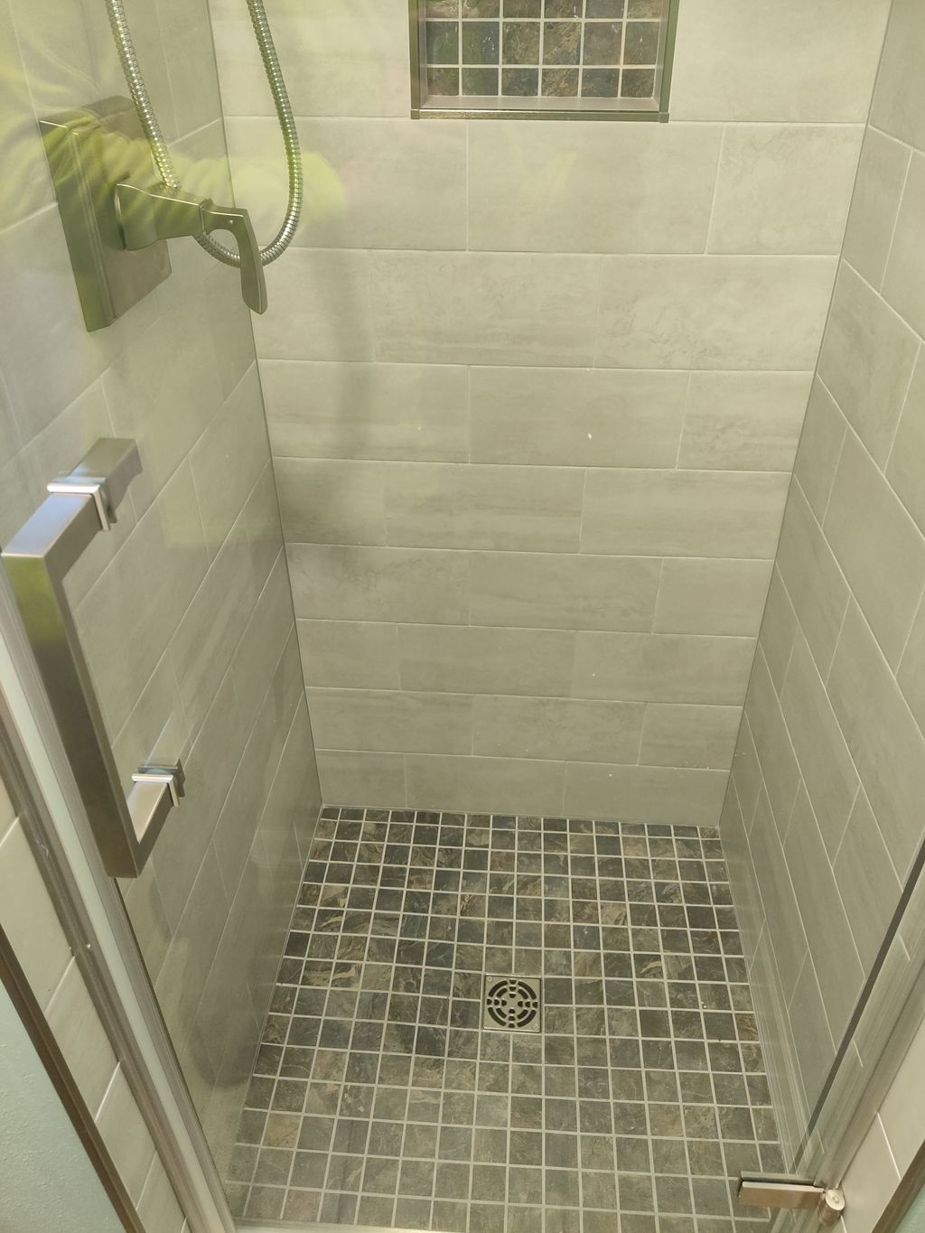 New shower base, waterproofing system, tiling, and