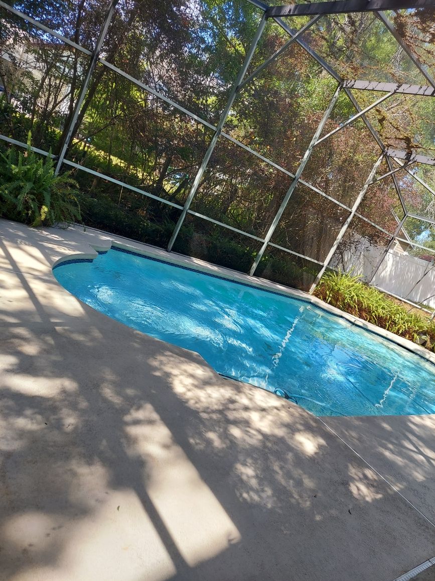 after pool deck cleaning
