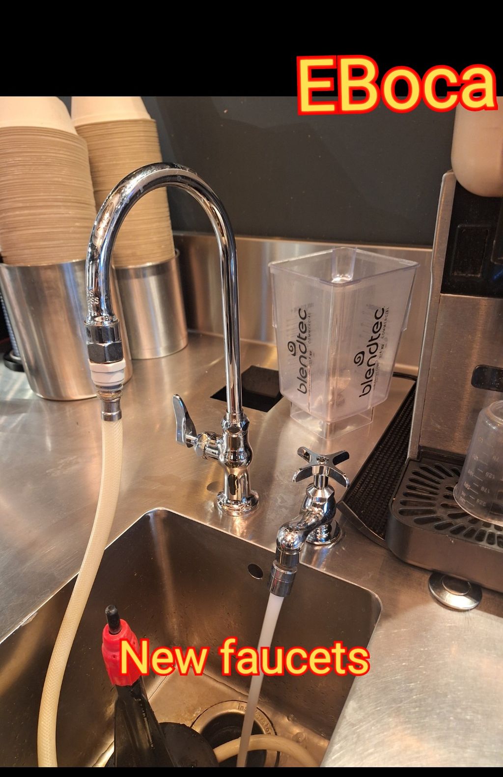 Installed faucets. 