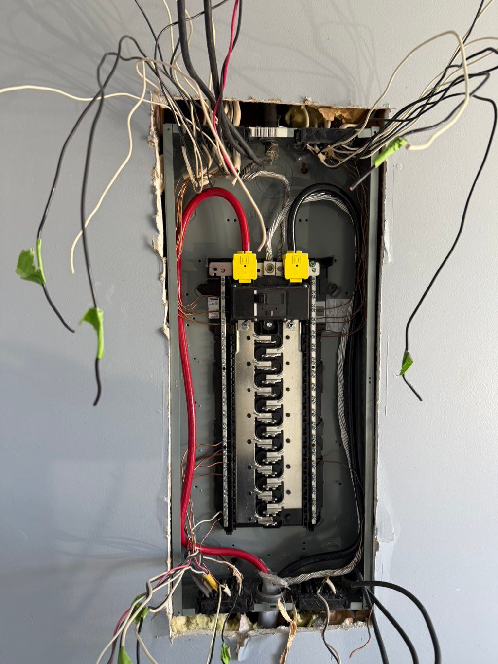 In the process of installing new electrical panel.