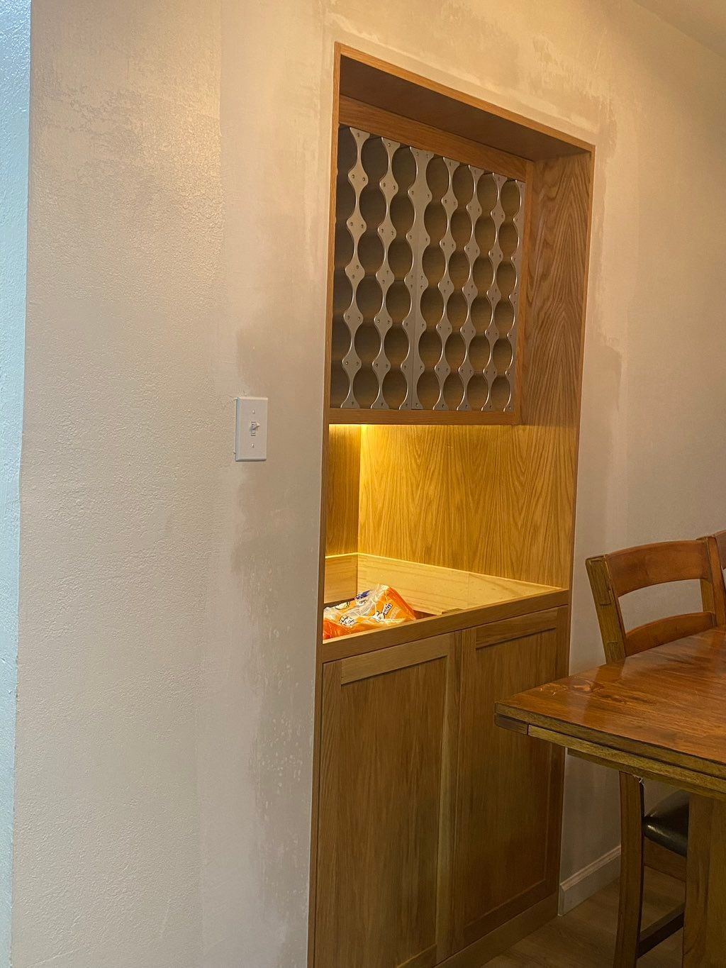Repairs around wine rack 