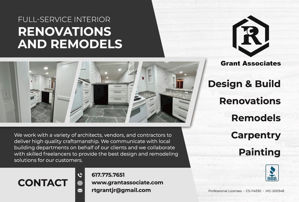 Kitchen and bath remodels, trim, shelving, tile wo