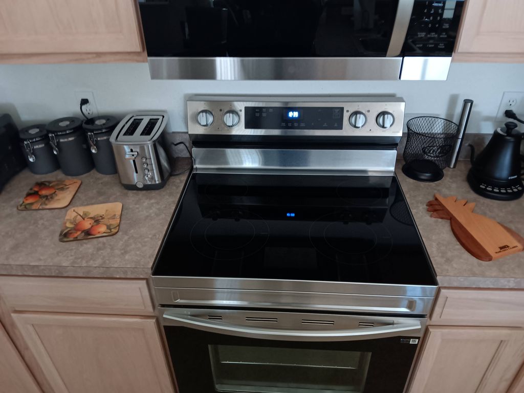Polished and sparkling clean stove
