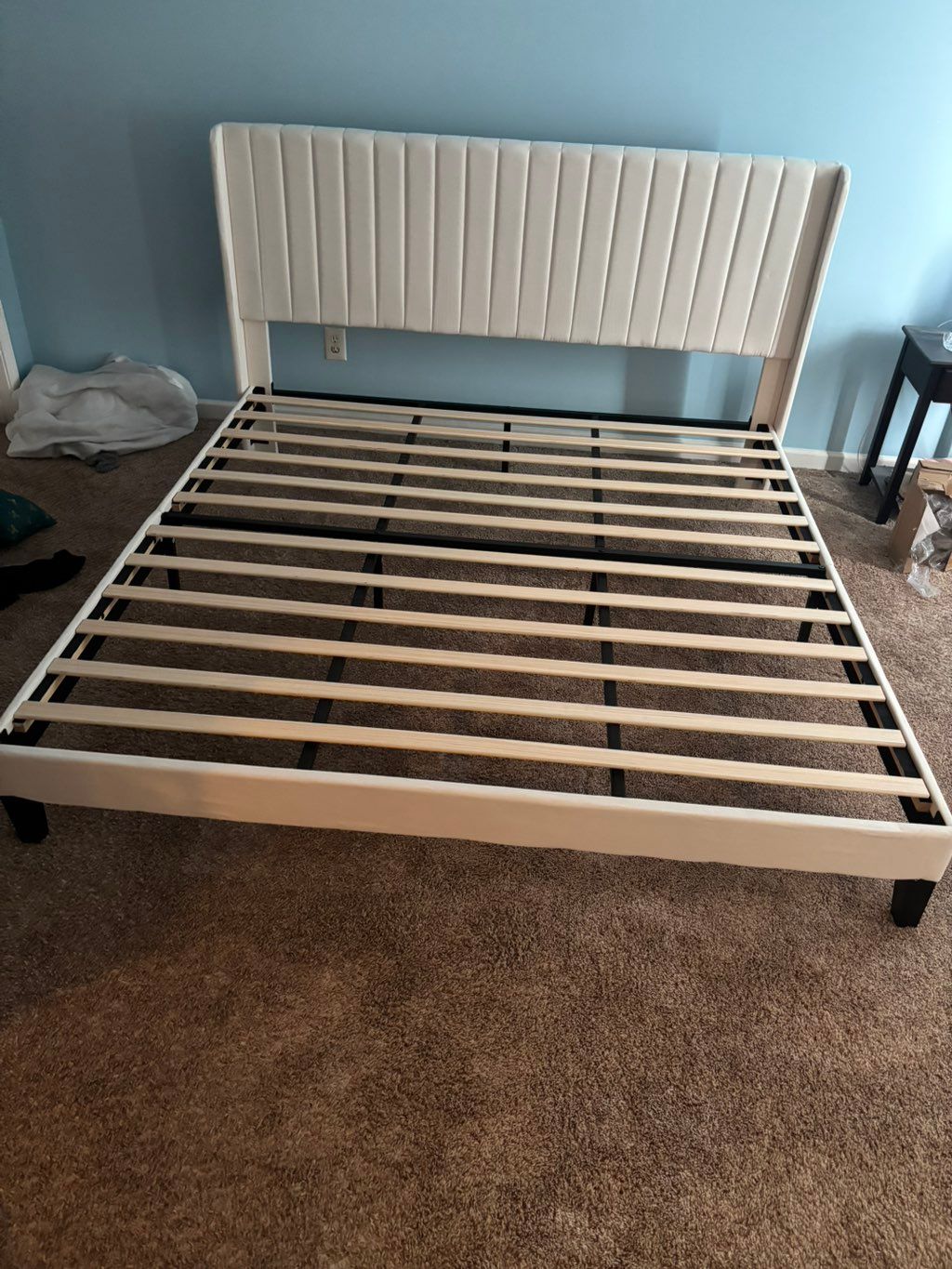 Assembled bed, disassembled old frame hauled off o