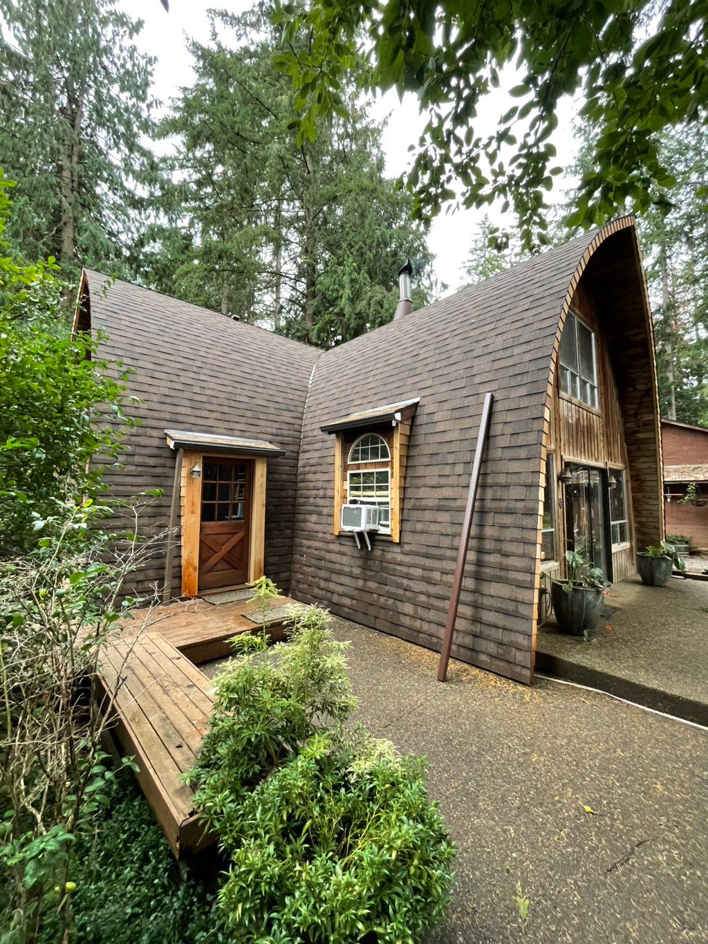 New roof installation on this beautiful cabin wood