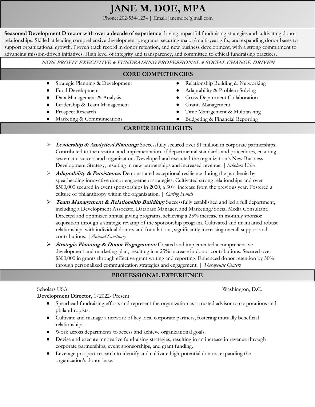 Professional Resume (pg 1) Starting at $150