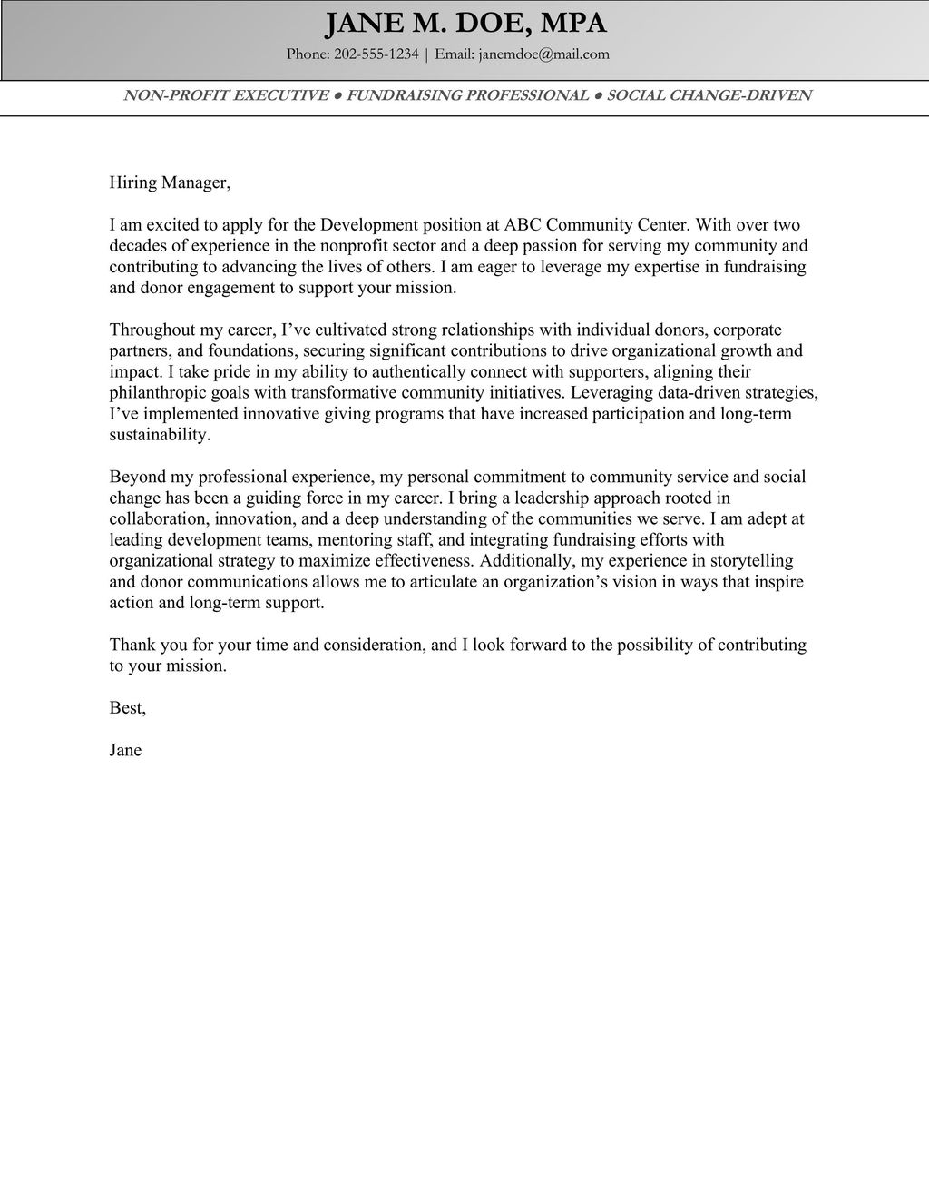 Cover Letter $25 with resume/$50 without resume