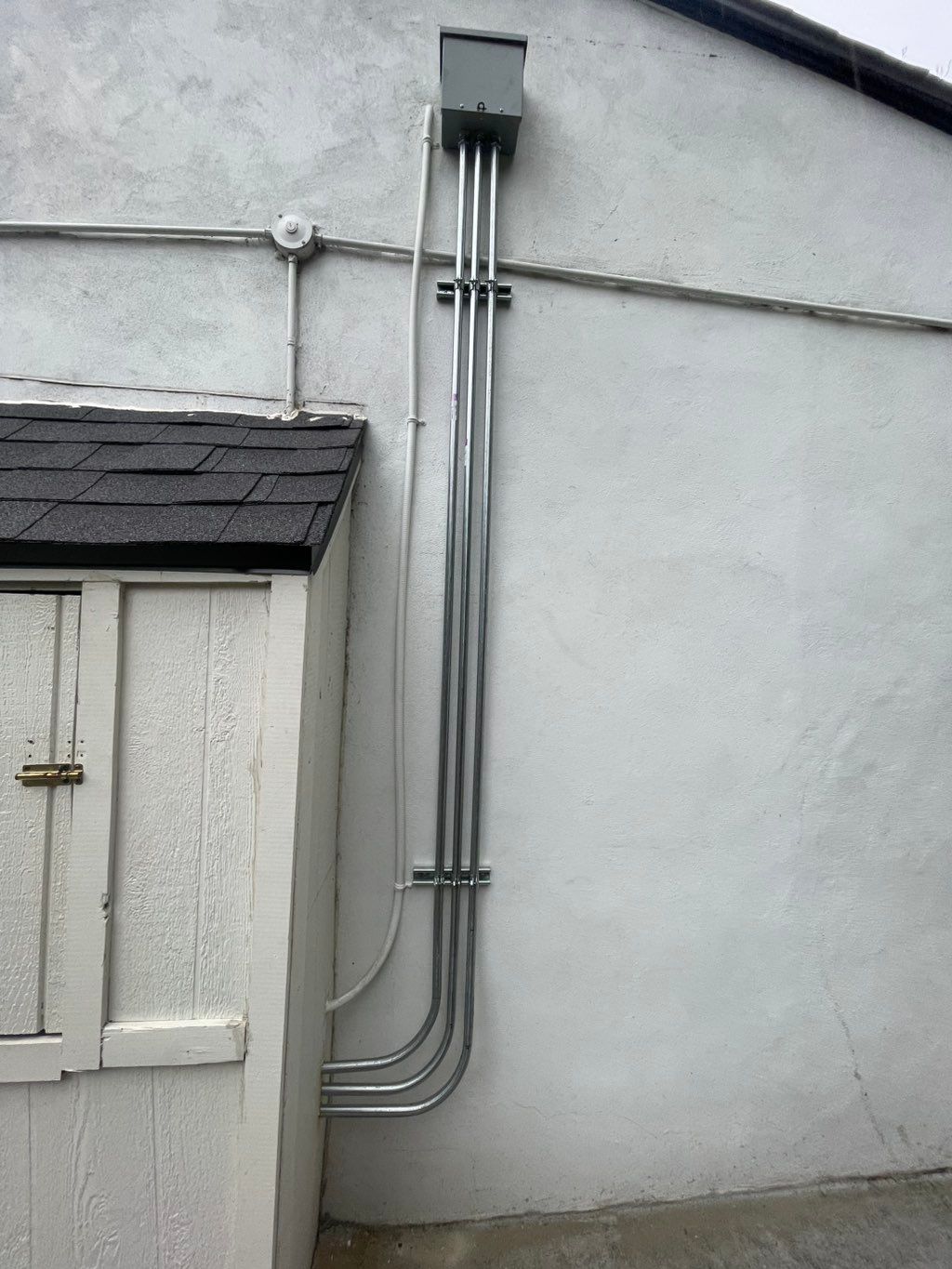 New conduit runs and circuits routed through attic