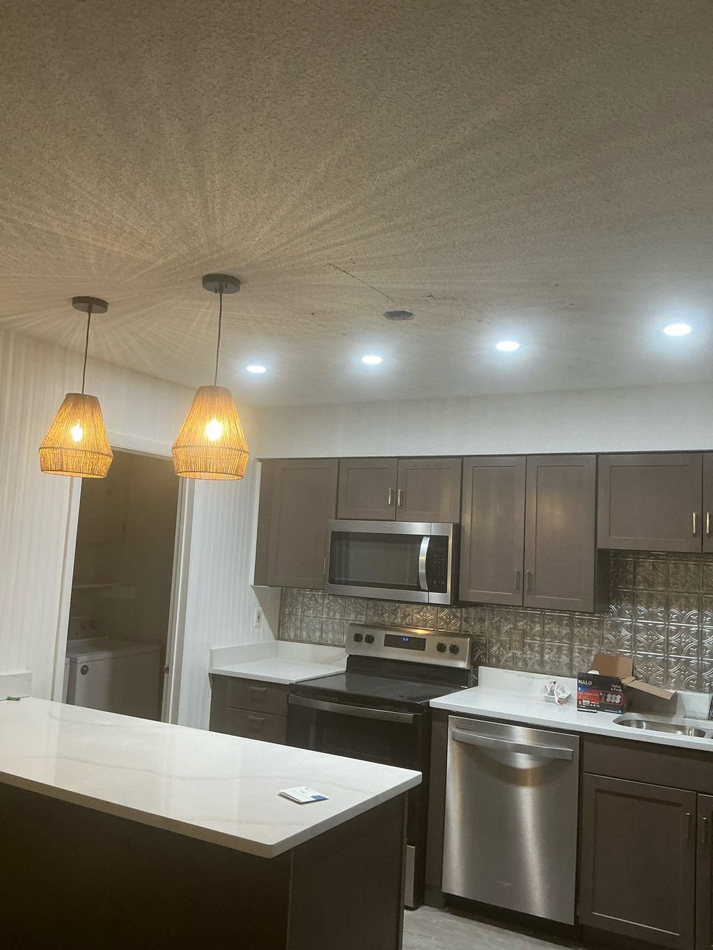 Kitchen lighting remodel with recessed lights and 