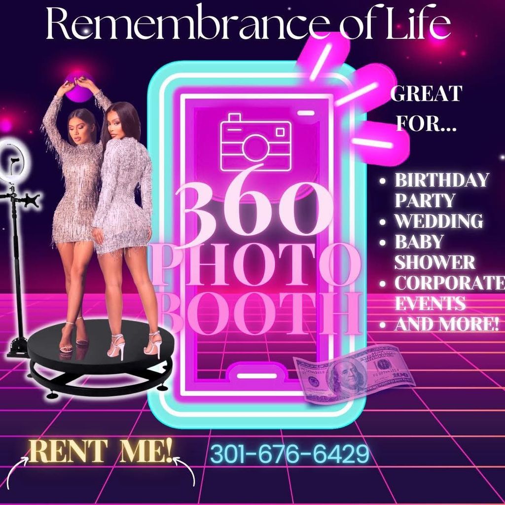 Remembrance of life 360 photobooth rental