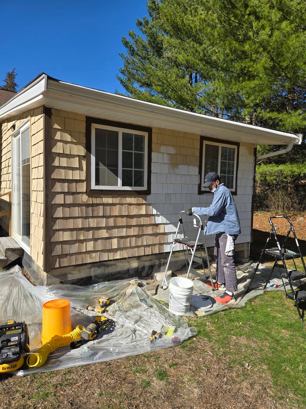 prepping peel wood shingles