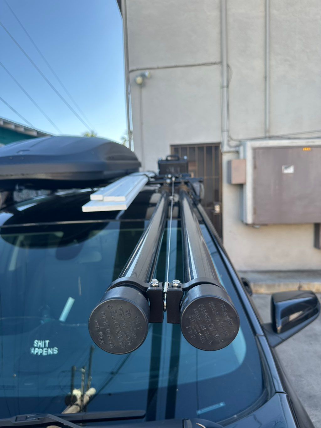 Custom roof rack fly rod holder