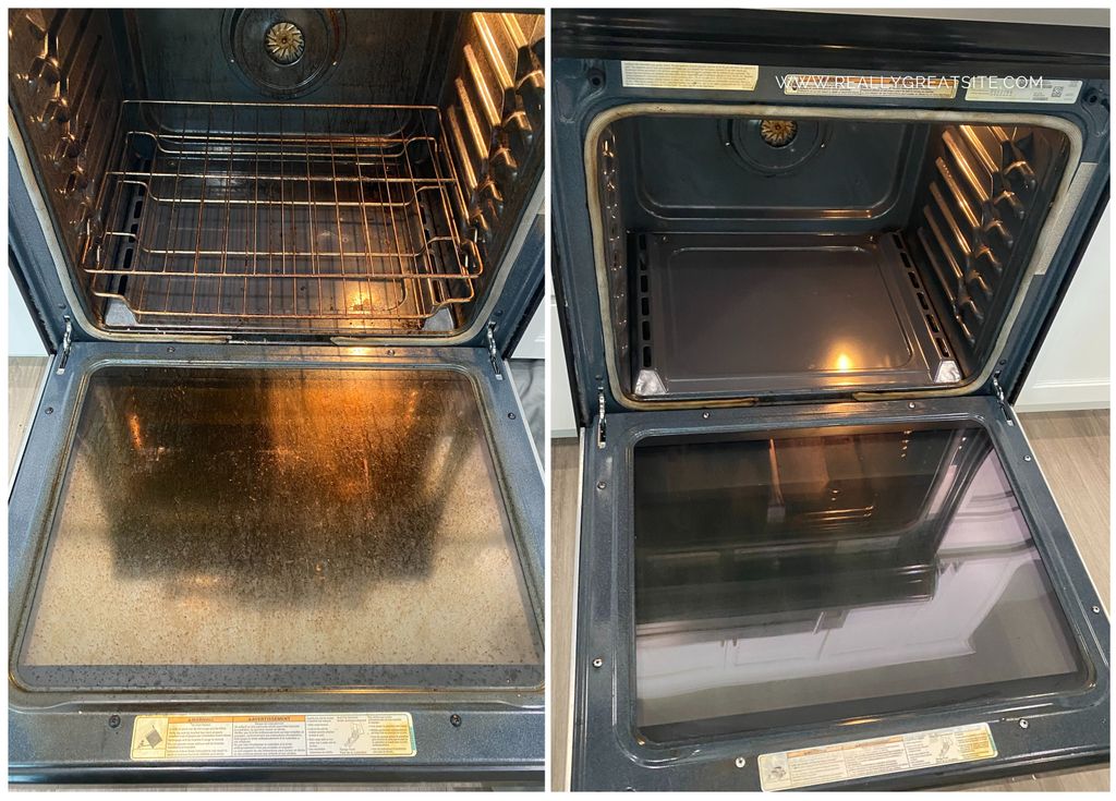 Oven Before and After Cleaning