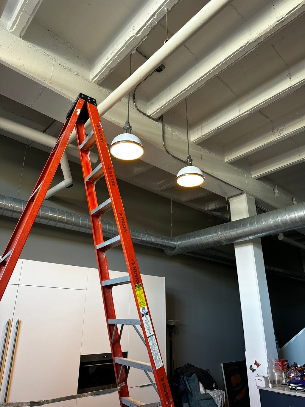 New light fixtures 16’ ceilings