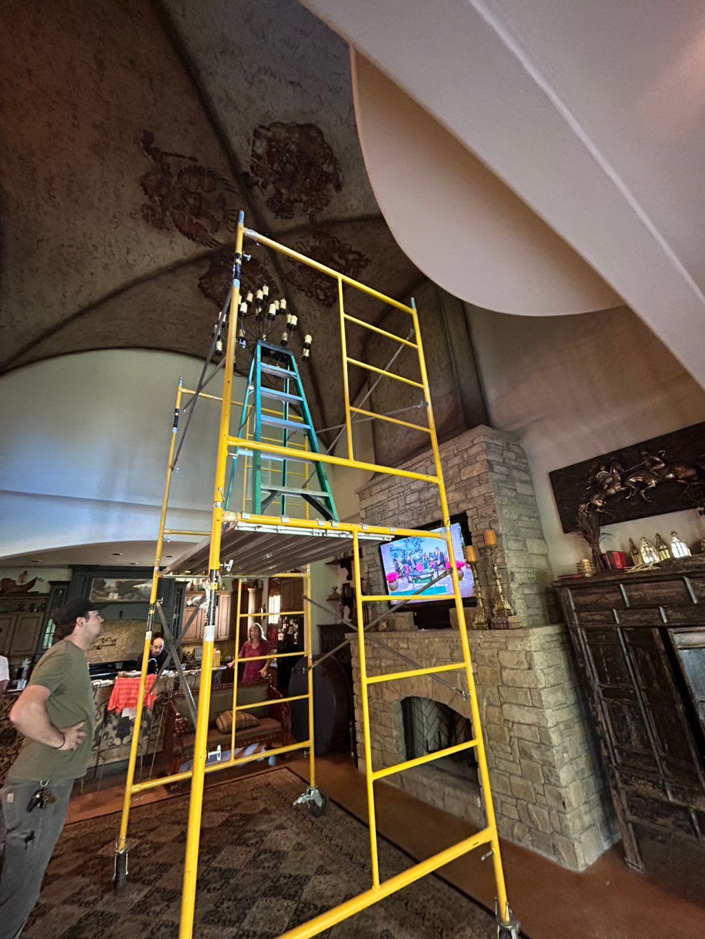 Changing out some light bulbs 