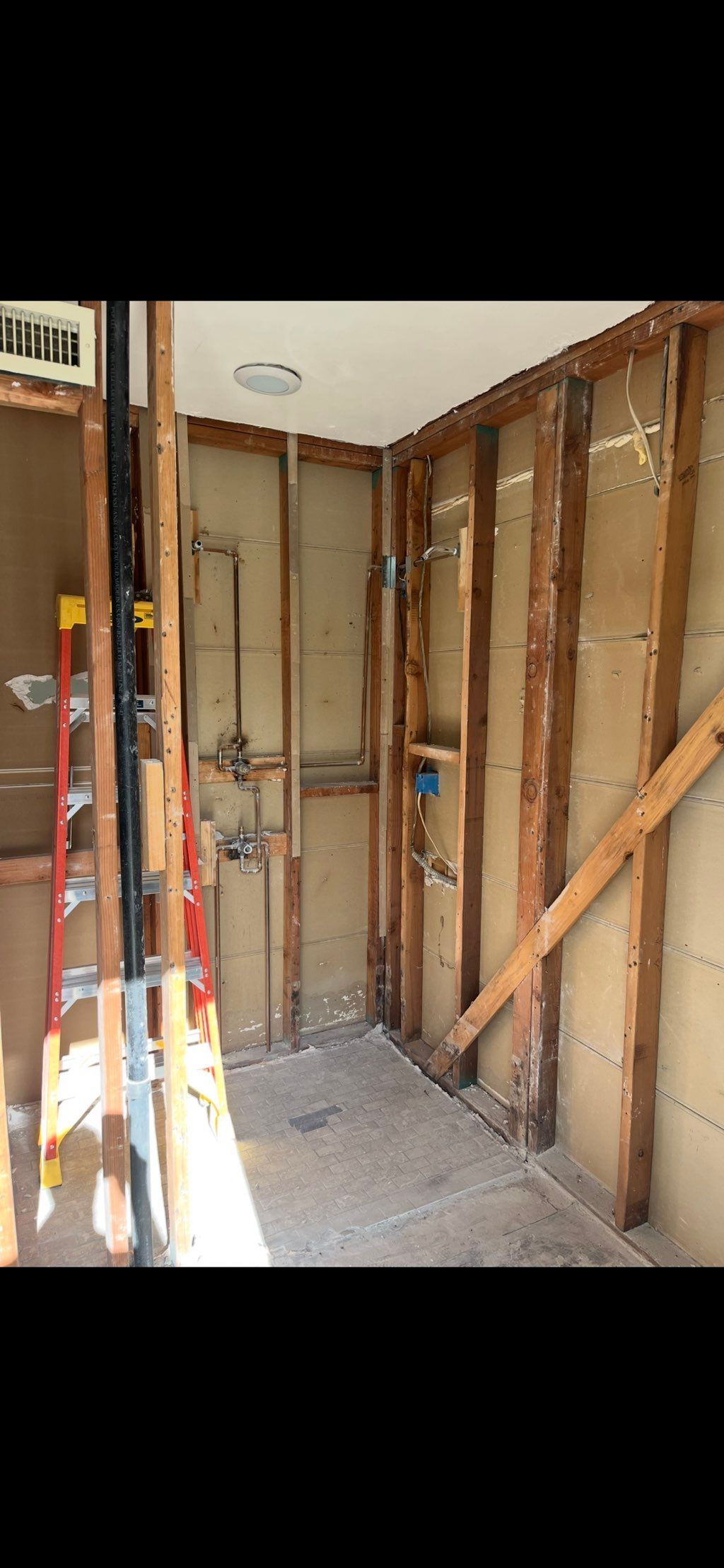 Demo’d shower down to studs